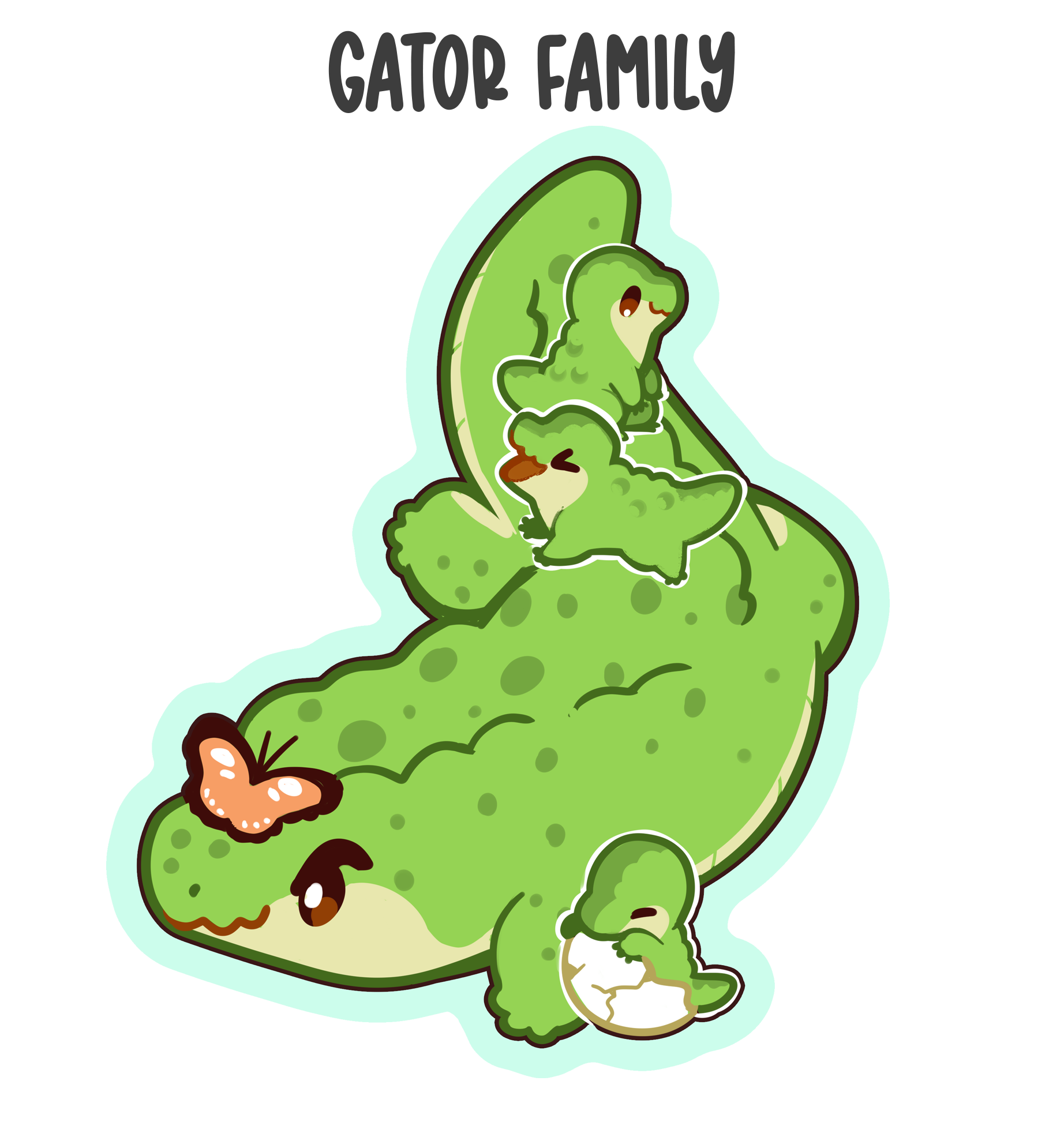 Gator Sticker Family Gator Sticker – Lizbie Cafe